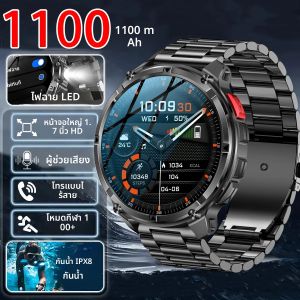 รุ่นใหม่เหมาะสำหรับนาฬิกาสมาร์ทวอทช์ Huawei รุ่นหน้าจอ AMOLED 1100 mAh สำหรับผู้ชาย พร้อมไฟฉาย LED สำหรับเล่นกีฬา กันน้ำ 3ATM รองรับการโทรผ่านบลูทูธ
