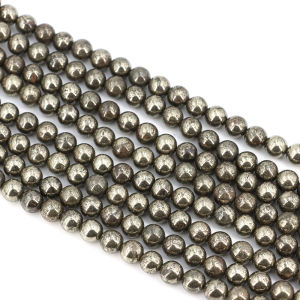 4/6/8/10mm Natural Pyrite Beads Round Loose Spacer Stone Bead for Jewelry Making Supplies DIY Energy Healing Bracelets Accessory