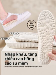 LINGMIAO | Đế Giày Tăng Chiều Cao Không Nhìn Thấy Thấm Hút Mồ Hôi Chống Hôi Thơm