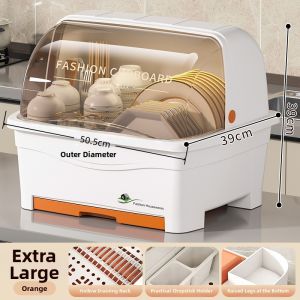 JIADONGLI | Lid Covered Drain Drying Storage Box for Bowls and Dishes