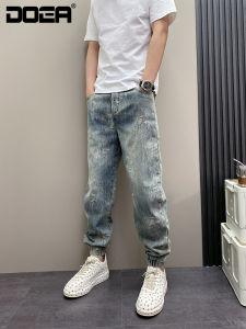 Quần Jeans Denim Xanh Thường Ngày Cho Nam Mùa Xuân Thu Quần Jeans Nam Co Giãn Có Cổ Tay Quần Jeans Nam Ôm Vừa Vặn Cạp Trung