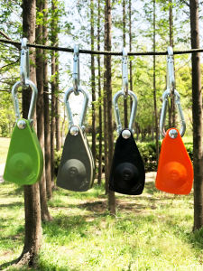 Self-Locking Camping Tent Wind Rope Tightener Metal Carabiner Wheel Pulley Outdoor Picnic Shelter Adjuster Tool Chinese Brand