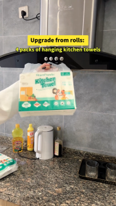 【4+4 Packs】RoyoPanda Kitchen Hanging Tissue 2Ply Thick Ultra Oil-Absorbent&Tear-Resistant For Daily Kitchen Use 225×190mm