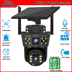 2025 NEW V360 Pro IP Solar Camera HD 4 MP Outdoor Waterproof CCTV Night Vision Two-Way Audio Camera Mobile Tracking 4G IP Camera