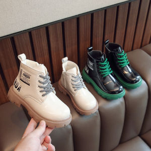 Giày Bốt Bé Gái Boot Cao Cổ Da Mềm Phối Màu Cá Tính Cho Bé Gái Từ 3 Tuổi đến 12 Tuổi Nhập Nguyên Hộp