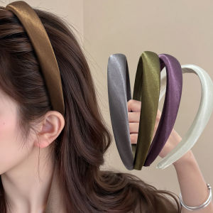 New 2025 Womens Satin Headband High Hairline Versatile Hairpin Outdoors Hair Ties Headwear Fashionable Hair Accessories