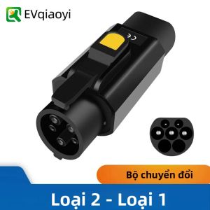 IEC62196 Type2 Sang Type1 EV Adapter Sạc 32A 250V 7kW Sạc Nhanh Cho SAE J1772 Xe Điện PC + ABS + Chất Liệu Đồng