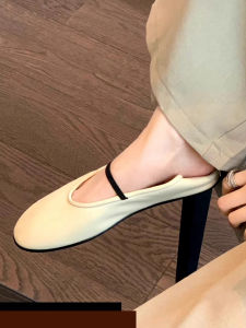 Soft Surface round Head Flat Bottom Mary Jane Shoes Womens Spring Autumn Flat Strap Loafers Bean Bean Shoes Casual Fashion
