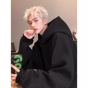 PAZHAOLANG | Plus Size American Style Button Oversized Hoodie