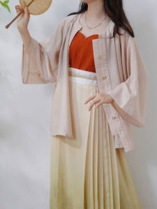 Charete New Arrival Autumn 2023 Tea Red Strapless Hanfu Skirt Daily Wear Half-Front Style Other Material 100% Womens Fashion