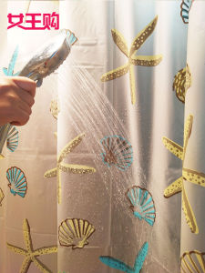 Vách Tắm Bằng Vải PEVA Chống Thấm Nước Hình Sao Biển Trong Suốt Nửa Cho Phòng Tắm Kiểu Đông Nam Á Phong Cách Đồng Quê