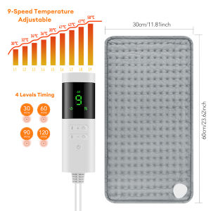 Electric Heating Pad Menstrual Period Adbomen Winter Blanket Waist Shoulder Leg Warming Mat 9 Heating & 4 Timer Home Office Use