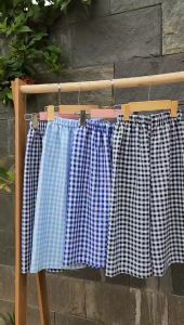 Quần dài ống rộng lưng chun cho bé kiểu dáng quần dài ống suông hoạ tiết kẻ caro cực xinh cho bé yêu