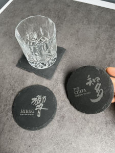 Natural Rock Coaster round Cocktail Cup Mat Heat Resistant Bar Whiskey Glass Pad Volcanic Japanese Style Home Dining Tableware