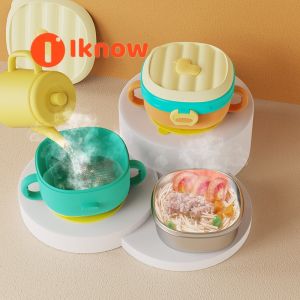 Tôi Biết Bát ấm cho bé-Bát ăn cách nhiệt đa chức năng có tay cầm cho trẻ mới biết đi