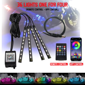12V Motorcycle Led Light Multi-Color Atmosphere Light Sound Control Decorative Neon Lamp For Harley Yamaha Honda Kawasaki Suzuki