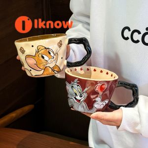I know Adorable Tom & Jerry Ceramic Mugs - Perfect Birthday Gift for Her Ideal Couple Cups for Office or Home Use