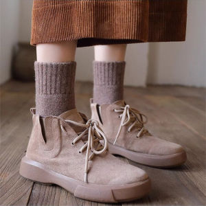 【♡Lovely girls house♡】ถุงเท้าหนาถุงมือกันหนาวถุงเท้าผ้าแคชเมียร์ขนแกะความร้อนปานกลาง