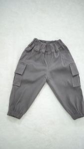 Jogercino Celana Joger Cargo Bayi Laki Laki Warna Abu 0-3 6-12 Bulan & 1-2 Tahun Bahan Katun Twill Strech Melar Premium Lembut Tebal Elastis Nyaman Dan Menyerap Keringat