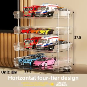 Multilayer Clear Toy Car Storage Shelf