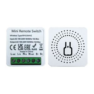 Công Tắc Bảng Điều Khiển Gắn Tường Không Dây RF 433Mhz Điều Khiển Ánh Sáng Thông Minh Với Bộ Thu Tín Hiệu Từ Xa Mini Cho Quạt Đèn LED Gia Đình
