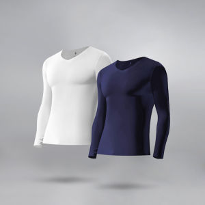 Modal Slim Fit Thermal Underwear Set for Men Youth Thin Warmth Seamless Line Long Sleeve V-Neck Long Pants Home Comfortable