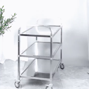 Stainless Steel Utility Cart Kitchen Trolley Catering Storage Shelf Restaurant Service Cart 3 Tier (95x50x95cm)
