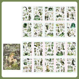 Mr.paper | Mr.Paper 20pcs/Bag PET Waterproof Sticker Book Dark Vintage Gothic Theme Decals for DIY Journal Scrapbooking Calendar Dairy
