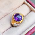 Cincin Batu Kecubung Ungu Minimalis. 