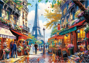 500/1000/1200/2000PCS Paper Puzzle for Charming Paris Jigsaw Puzzles for Challenging Family Activity Games Party Birthday Gift