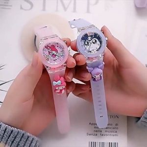 Payoe Jam Tangan Anak Laki-laki Perempuan Lampu Led Silikon Tali Karakter Kuromi Stella Melody Cinnamoroll