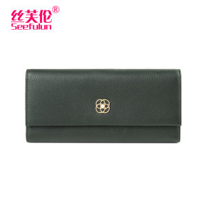 SIFULUN | Long Thin Genuine Soft Cow Leather Wallet