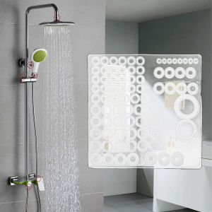 Multi-size silicone gasket repair kit for pipes faucets toilets & hoses. Leak-proof durable fits