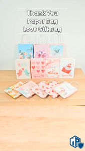 MillionParcel Thank You Paper Bag | Gift Bag | Goodie Bag | Mother Day Paper Bag for Gift | Christmas Paper Bag | Christmas Gift Bag