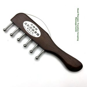Seamless Scraping Massager Stainless Steel Six Nails Seamless Scrapping Plate Head Therapy Head Meridian Acupoint Massage Health Care Comb