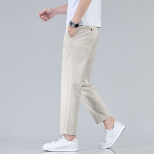 กางเกงขายาวทรงตรงสำหรับผู้ชาย รุ่นใหม่ประจำปี 2026 แฟชั่นฤดูร้อน ผ้าบาง สีพื้น แบรนด์ดัง สไตล์ลำลอง ไซส์ 28-38