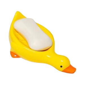 Cute Duck-shaped Soap Tray Self-draining Soap Rack Creative Rack for Shower Bathroom Kitchen Tub Sink Tray Bathroom Accessory