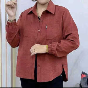 Áo Sơ Mi Dài Tay Màu Trơn Thời Trang Thường Ngày Cho Phụ Nữ Trung Niên Dáng Rộng Thoải Mái Áo Len Cardigan Hở Cổ Tròn Dài Thường Ngày