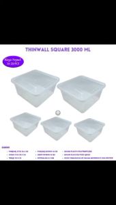 Thinwall Persegi 3000 Ml Thinwall Persegi Food Container (Isi 25 Pcs--SQ3000)