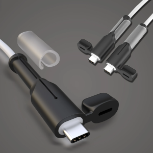 Charger Cable Protector Type-C to Type-C/iPhone/USB A Silicone Charger Cord Protector 2-in-1 Charger Cable Organizer