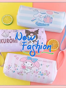 Sanrio Pencil Case 三丽鸥笔袋 Bekas Pensel Kartun Comel Kapasiti Besar Cinnamoroll Kuromi Melody Stationery Kawaii Cartoon Pen Box
