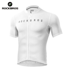 ROCKBROS Cycling Jersey Elastic And Breathable Short Sleeve Shirt Multiple high- brightness Cycling Top Back Pocket And Smooth YKK Zipper Cycling Wear Sport Clothing