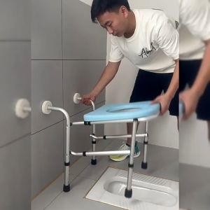 2in1 เก้าอี้อาบน้ำผู้สูงอายุ เก้าอี้นั่งอาบน้ำ ส้วมผู้สูงอายุ เก้าอาบน้ำ ที่นั่งอาบน้ำ สุขภัณฑ์เคลื่อนที่ รับน้ําหนักได้ 100 กิโลกรัม เหมาะสําหรับนั่งในห้องน้ํา