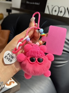 น่ารัก ถ่านหินน้อย งานเต้นรำ ขนกระต่ายตุ๊กตารถพวงกุญแจกระเป๋าตกแต่งสําหรับผู้หญิง อินเทรนด์ นุ่ม ของขวัญของเล่นสําหรับกระเป๋าหนังสือ