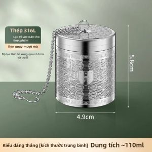 Bộ Lọc Trà Bằng Thép Không Gỉ 316 Siêu Mịn Với Dây Nối Dài Có Thể Tái Sử Dụng Dùng Cho Trà Lá Rời Pha Trà Tại Nhà.