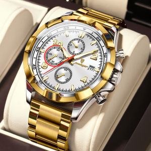 POEDAGAR Luxury Mens Watches Stainless Steel Luminous Waterproof Men Wristwatch Chronograph Date Quartz Stylish Man Watch Reloj
