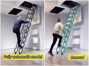 Attic Telescopic Ladder 3.5M Attic Retractable Staircase Lifting Telescopic Ladder Home Villa Stretch Folding Invisible Ladder