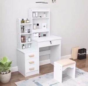 LALA Dressing Table Set With Mirror Modern Minimalist Vanity Table Bedroom Makeup Table Meja Solek Meja Makeup Storage Cabinet 梳妆桌