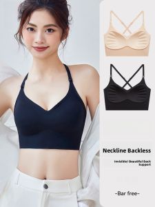 miiow | Catwoman Seamless Strapless Bra Gathered Chest Exposure Shoulder Bared Beautiful Back Young Womens Underwear Simple Style Spring