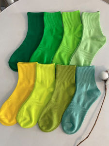 Colorful Cotton Sport Socks for Men And Women Short Tube Socks Breathable Moisture Wicking Fluorescent Pattern Couples Socks